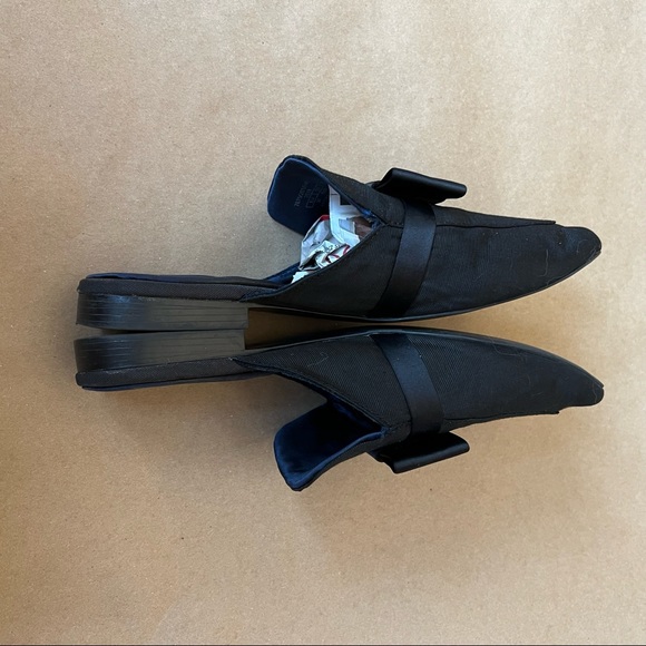 Zara Bow Slides Mules Black Size 38 - Picture 6 of 10